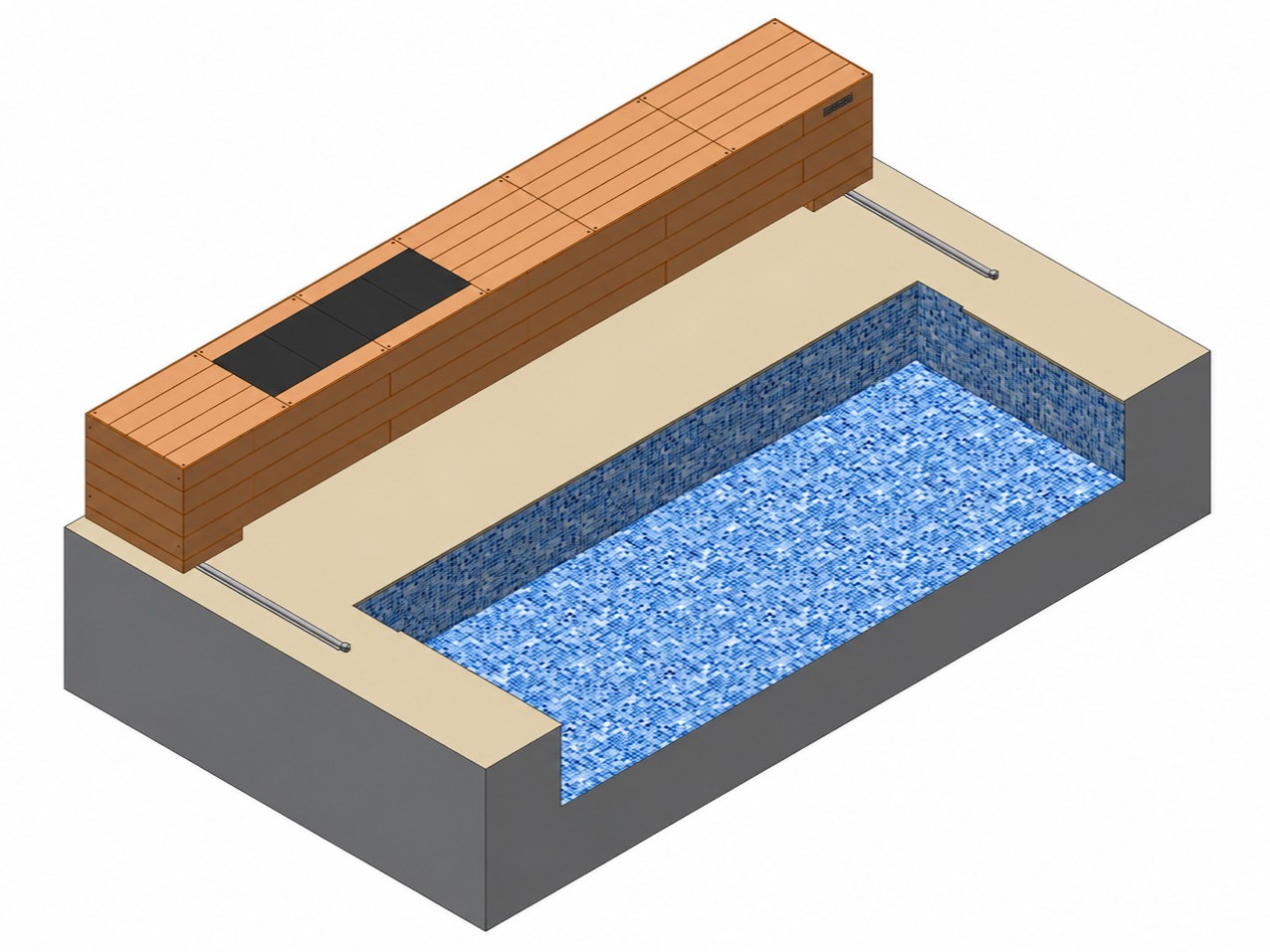 CAD assembly of Milano E-STAR pool cover