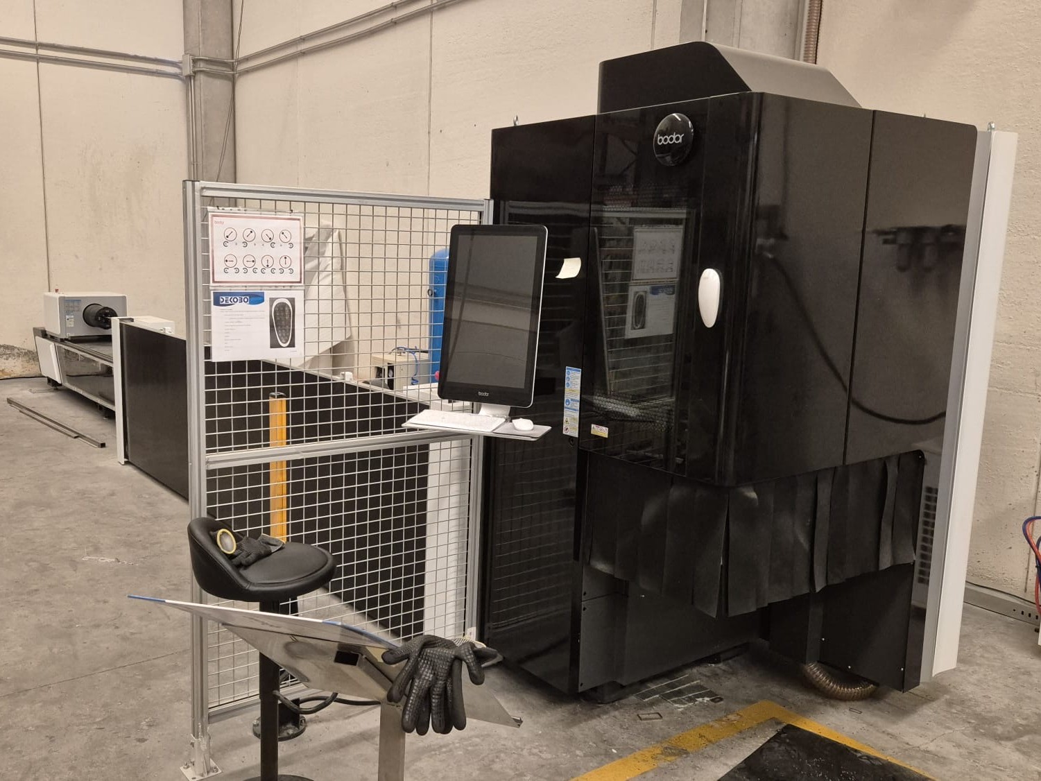 Tube laser cutting machine installed at Dekobo's production facility